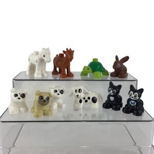 LEGO Duplo Animals Lot 10pc Horse Goat Turtle Rabbit Dogs Cats Farm Petting Zoo